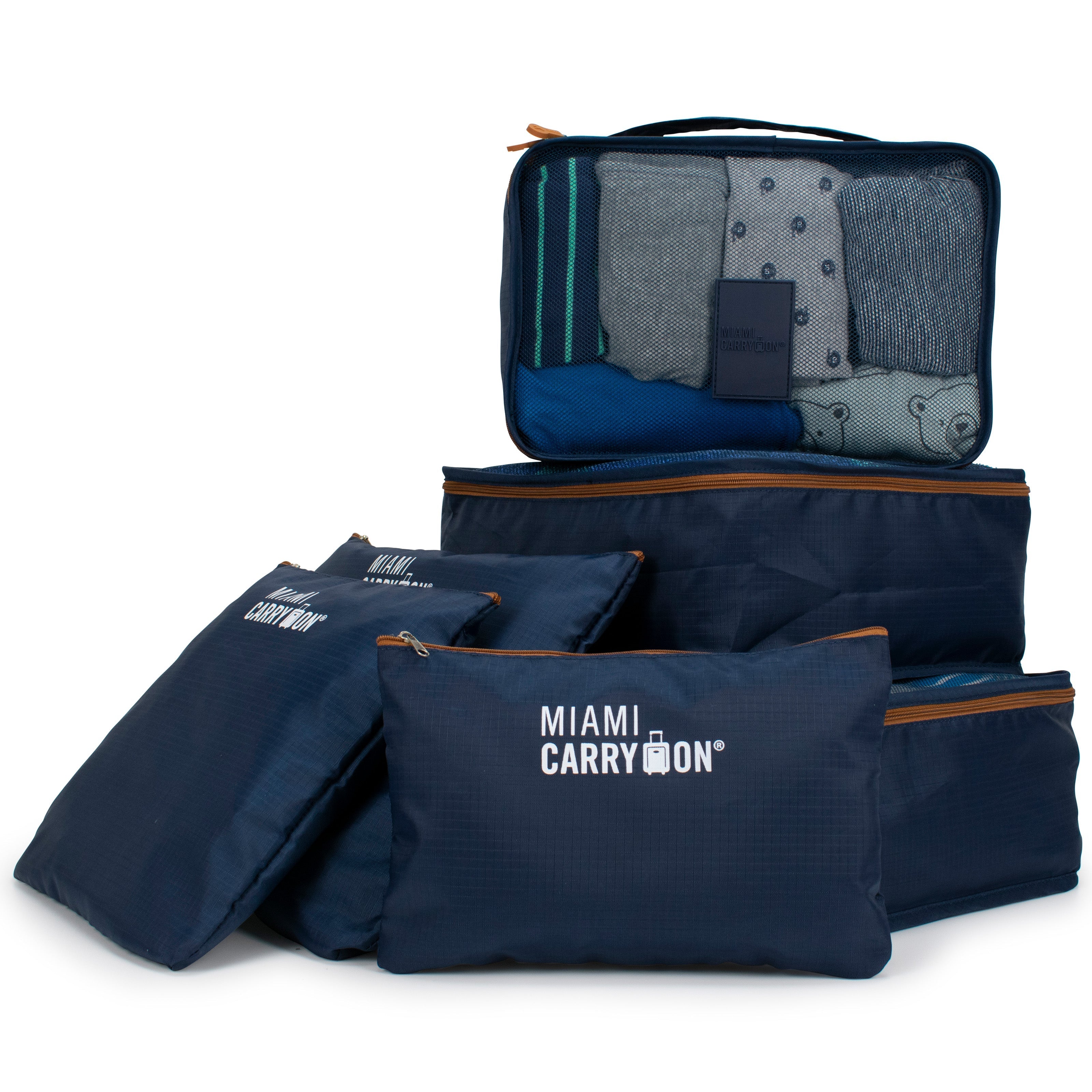 Foldable 6 Piece Packing Cubes