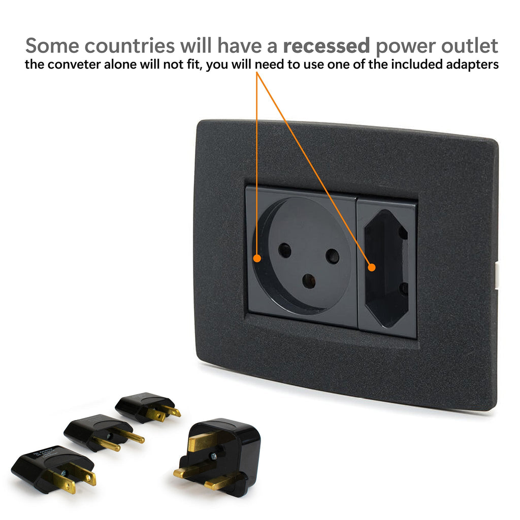 Step-Down Travel Voltage Converter and Adapter Kit with Pouch