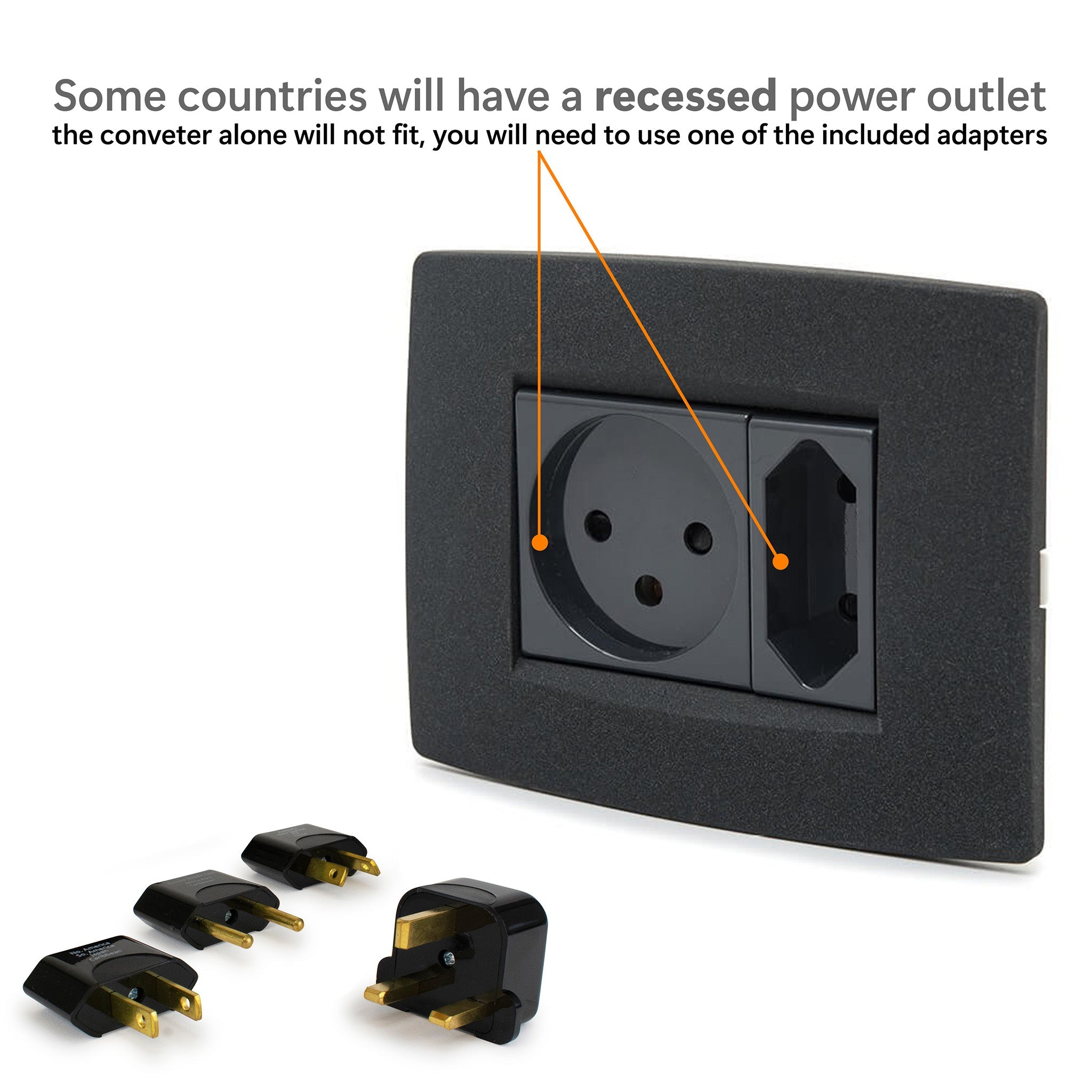 Step-Down Travel Voltage Converter and Adapter Kit with Pouch