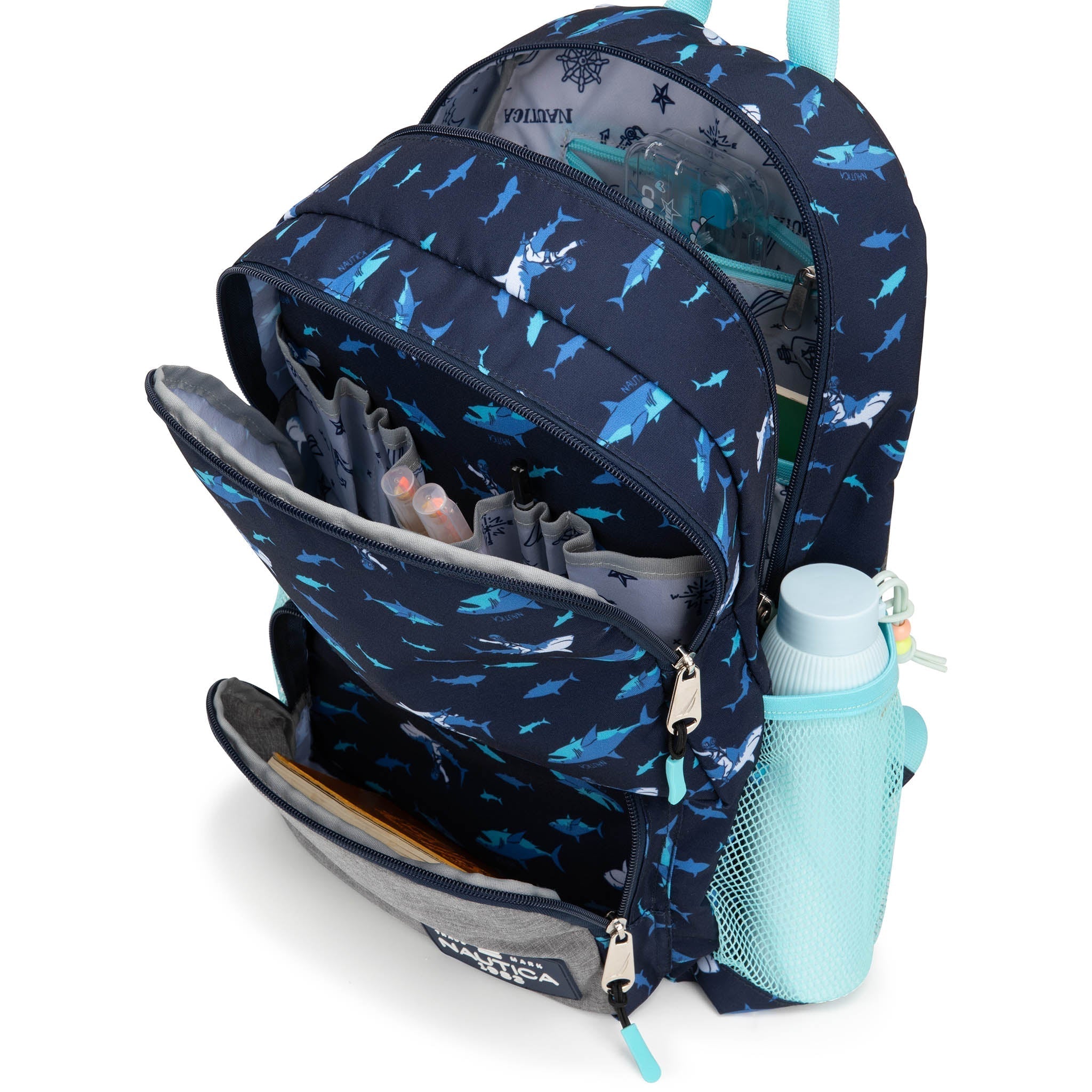 Kids Backpack | 16" Tall | Shark Riders
