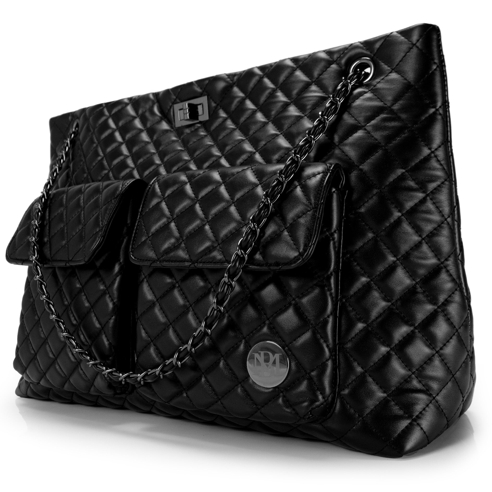 Diana XL Quilted Vegan Leather Weekender Tote Bag